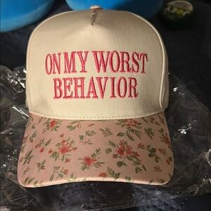 Floral Pink and Cream Cap